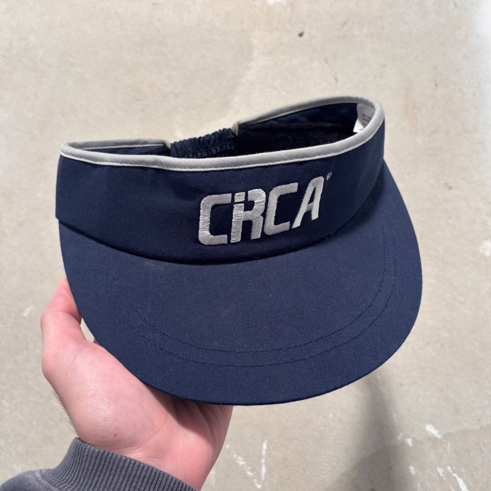 Vintage C1RCA Skate Visor Navy Blue Grey Embroidered Y2K Skateboarding Hat OSFA